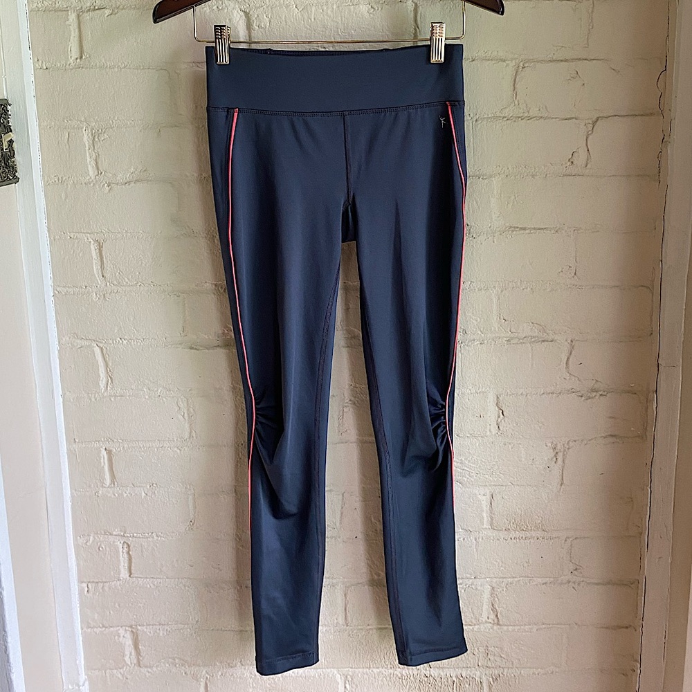 Danskin now size XS grey gray & orange stretchy workout yoga leggings fit